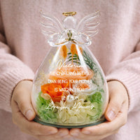 Watching You Be A Mom Gift For Daughter From Mom - Personalized Flower In Glass Angel Figurines
