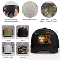 We Caught The Best Dad - Baseball, Softball Dad With Kids' Names - Personalized Cap