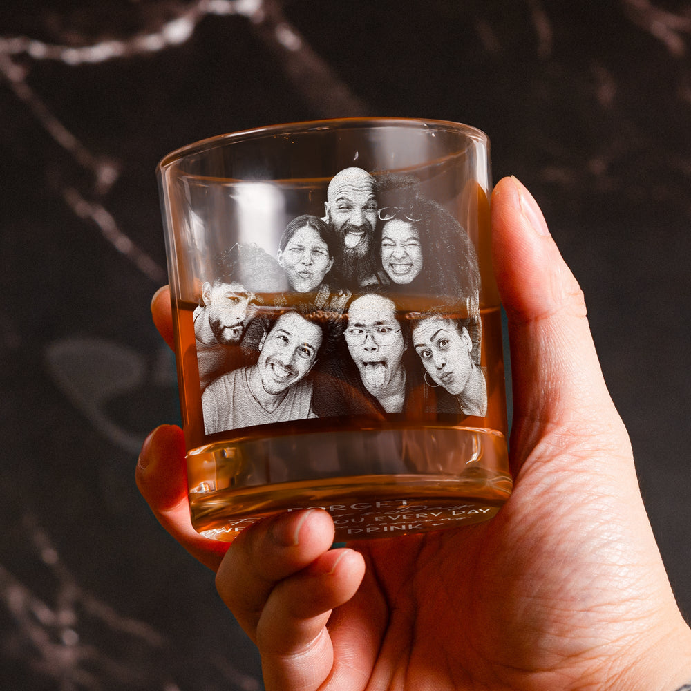 Father's Day Gifts, We Love You Every Day - Personalized Whiskey Glass With Photo