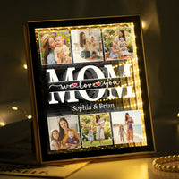 We Love You Gift For Mom, Grandma, Wife - Personalized Photo Infinity Mirror Light Box