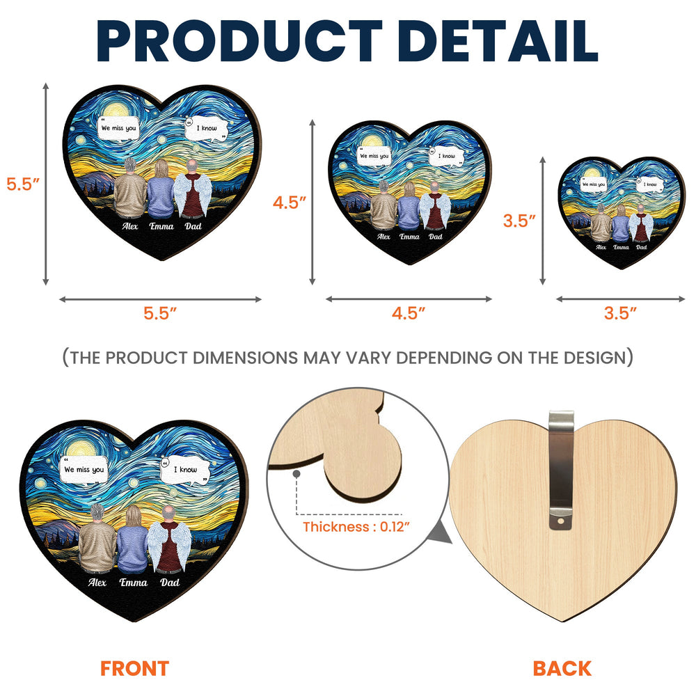 We Miss You I'm Always With You - Personalized Wooden Car Visor Clip