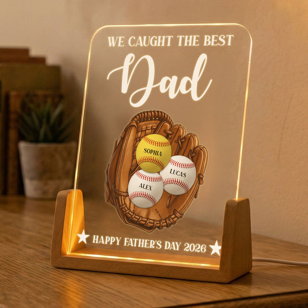 We Caught The Best Dad, Father's Day - Personalized Night Light