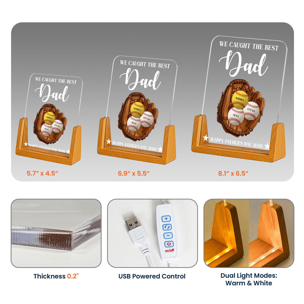 We Caught The Best Dad, Father's Day - Personalized Night Light