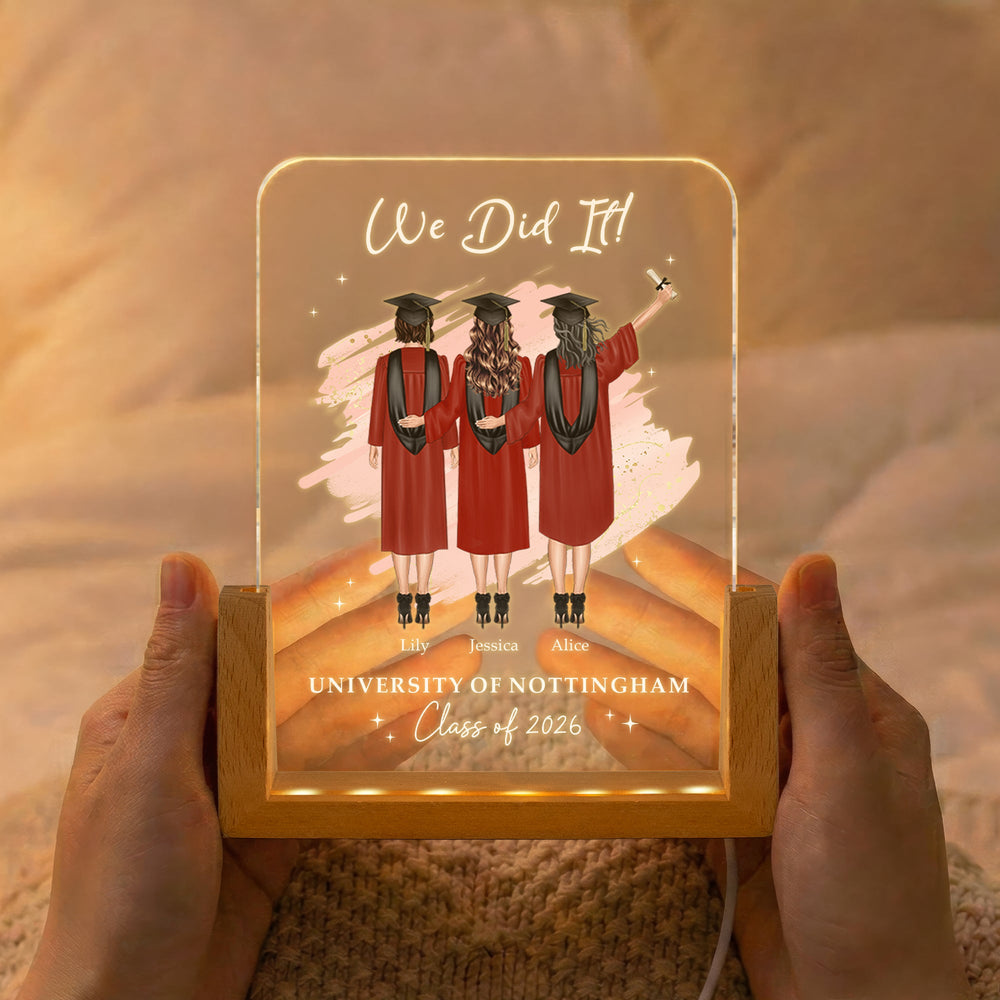 We Did It Graduation Friend Group Gift - Personalized Night Light