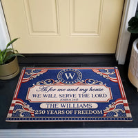 We'll Serve The Lord - 250 Years Of Freedom - Personalized Doormat