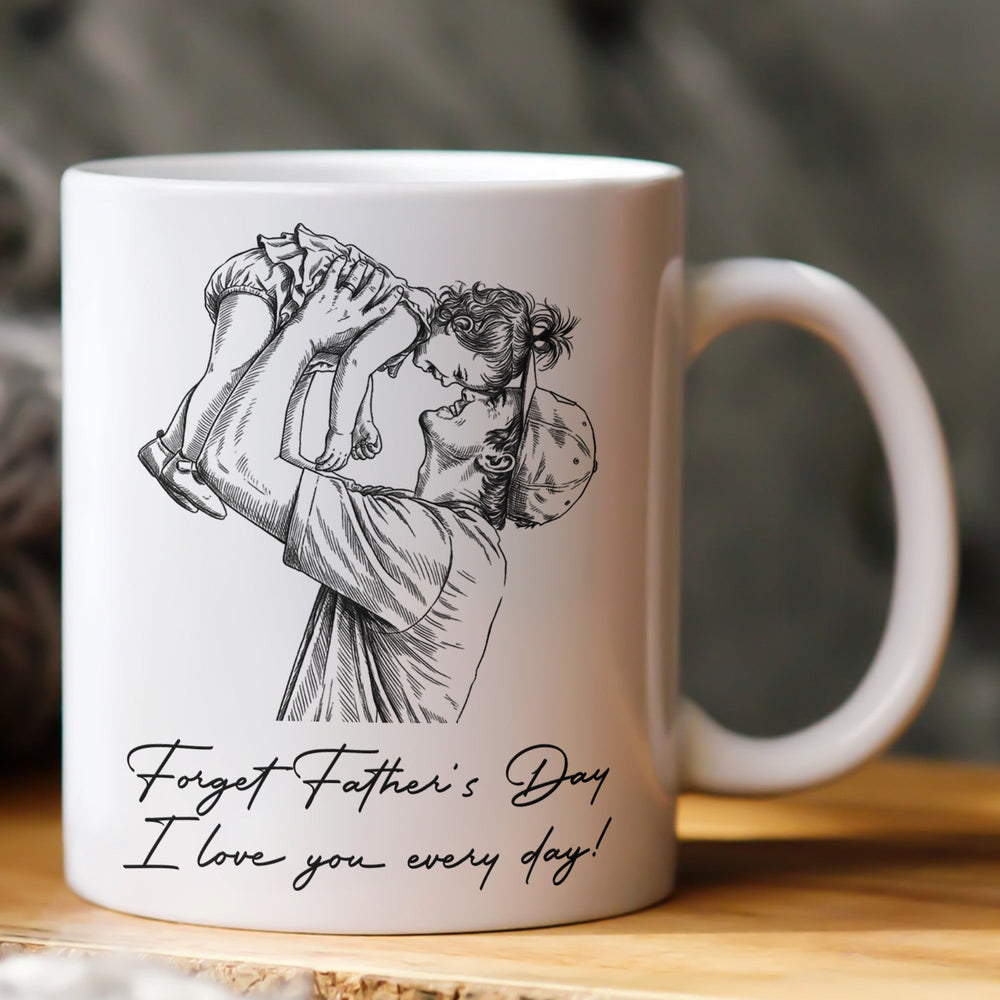 We Love You Father's Day Gift For Him Photo Sketch Line Art - Personalized Mug