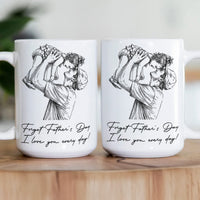 We Love You Father's Day Gift For Him Photo Sketch Line Art - Personalized Mug