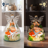 We Love You Mother's Day Gift For Wife, Mom, Grandma - Personalized Flower In Glass Angel Figurines