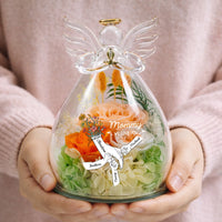 We Love You Mother's Day Gift For Wife, Mom, Grandma - Personalized Flower In Glass Angel Figurines