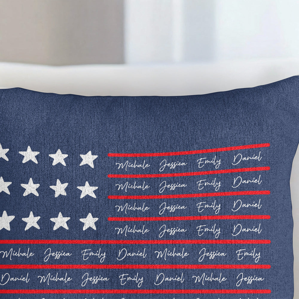 We The People Patriotic Repeating Name - Personalized Pillow Cover