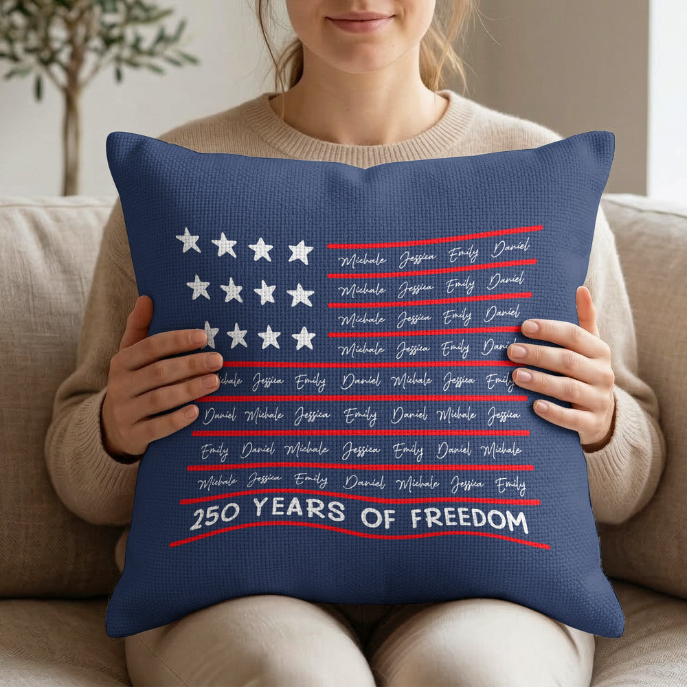 We The People Patriotic Repeating Name - Personalized Pillow Cover