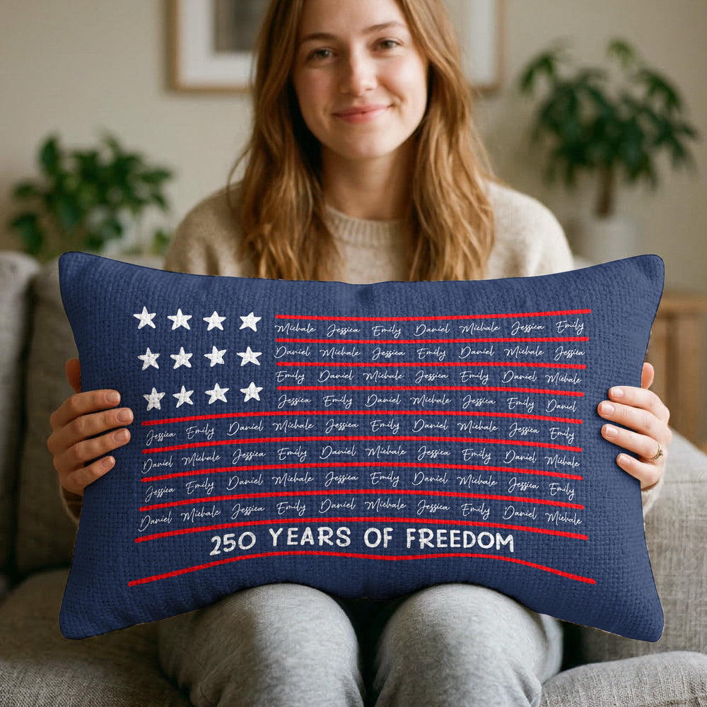 We The People Patriotic Repeating Name - Personalized Pillow Cover