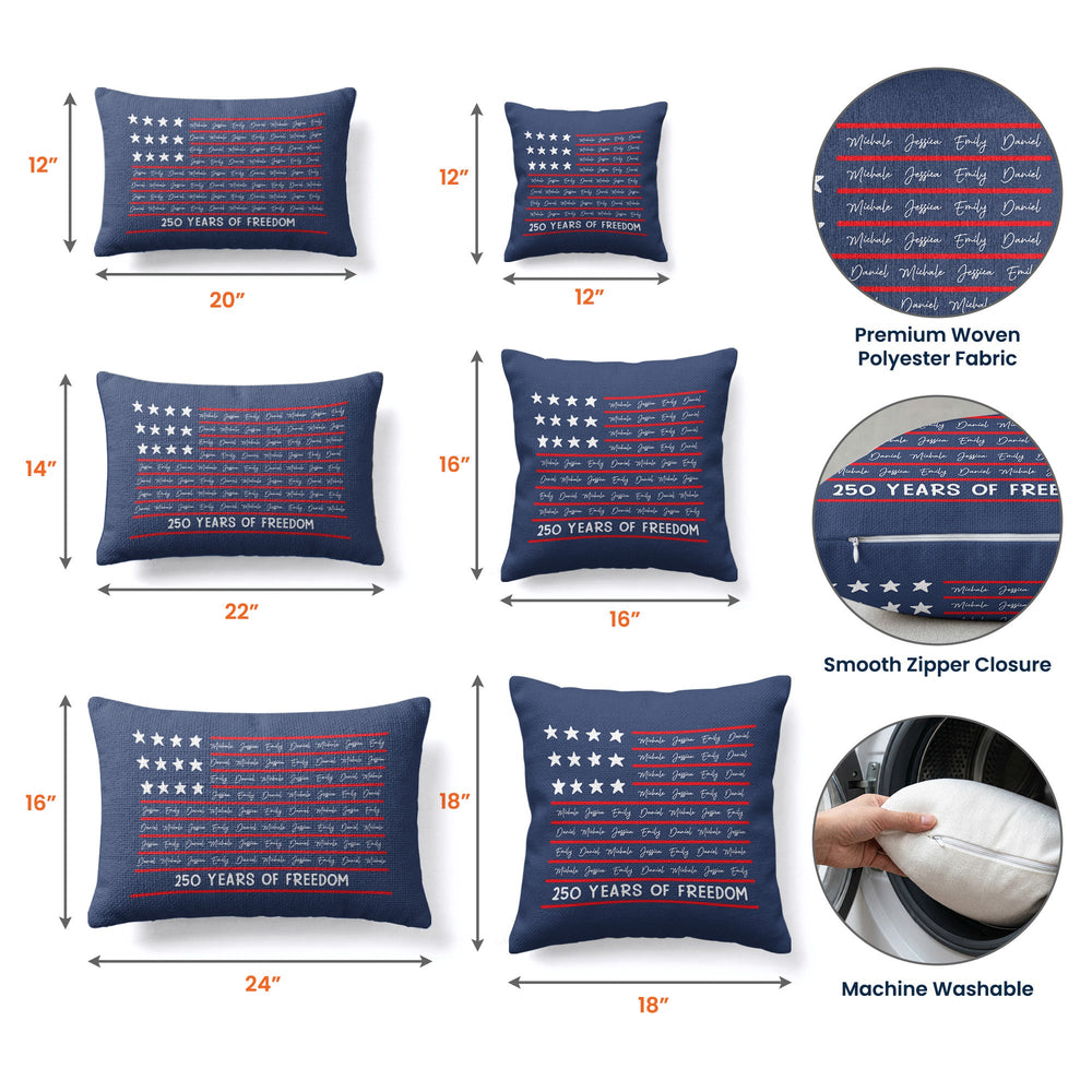 We The People Patriotic Repeating Name - Personalized Pillow Cover