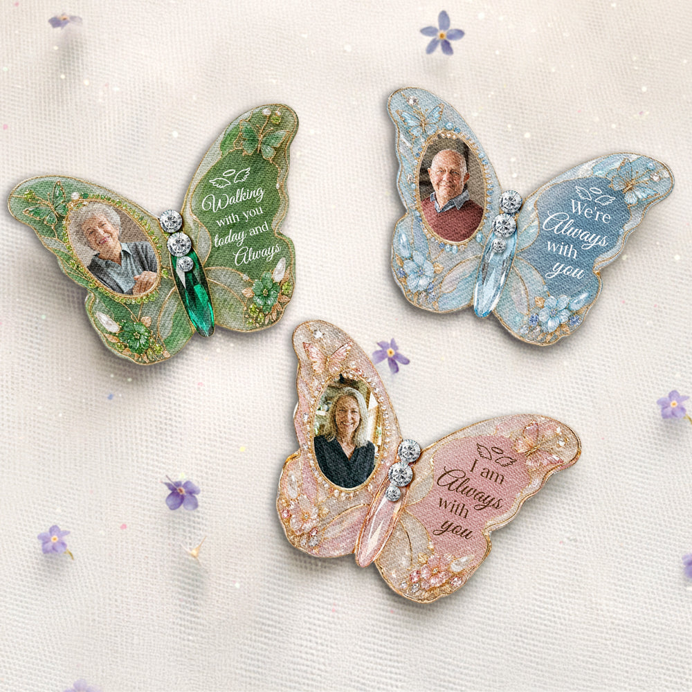 Walking With You Today & Always – Personalized Butterfly Bridal Brooch