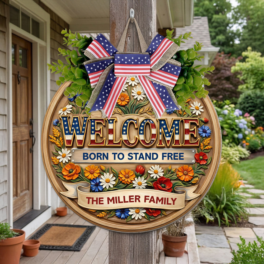 Welcome 250 Years Of Freedom - Personalized Wood Sign