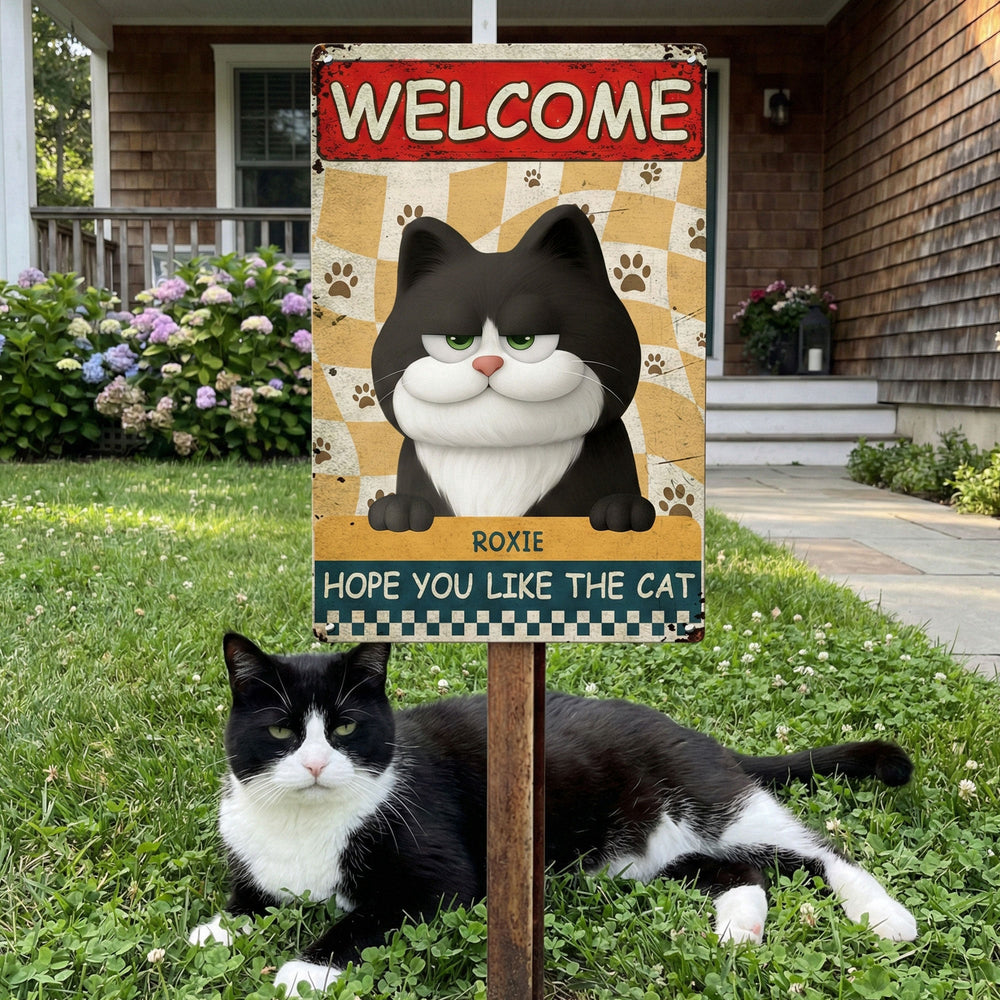 Welcome Hope You Like Dogs - Personalized Metal Sign