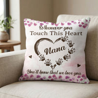 Whenever You Touch This Heart, You'll Know That We Love You - Personalized Pillow Cover