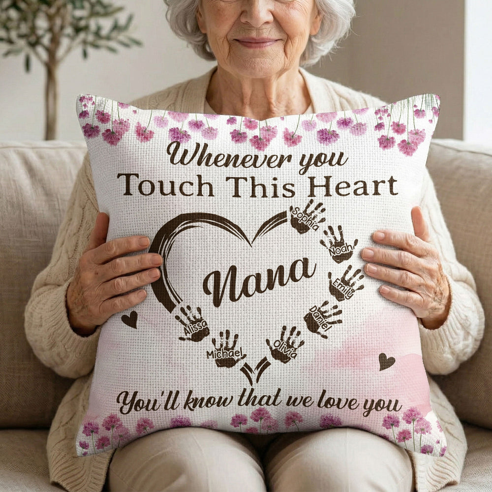 Whenever You Touch This Heart, You'll Know That We Love You - Personalized Pillow Cover