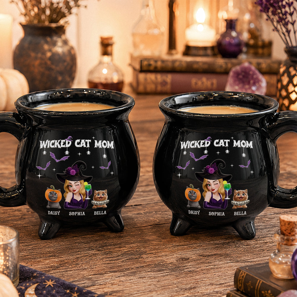 Personalized Wicked Pet Mom Cauldron Mug - Custom Halloween Gift for Dog & Cat Lovers