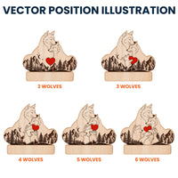 Father's Day Gifts, Wooden Wolf Family With Names - Personalized Wooden Wolf Family Puzzle