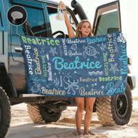 Word Art Names For Summer - Personalized Beach Towel
