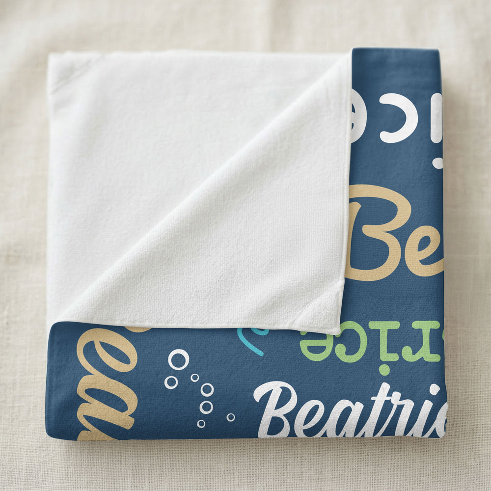 Word Art Names For Summer - Personalized Beach Towel
