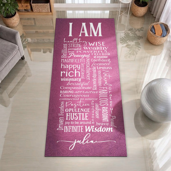 Yoga Positive Affirmations - Personalized Yoga Mat