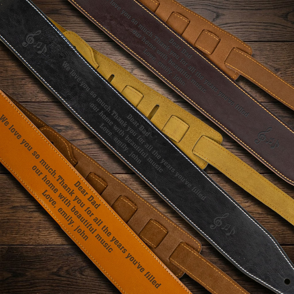 You've Filled Our Home With Beautiful Music - Personalized Leather Guitar Strap