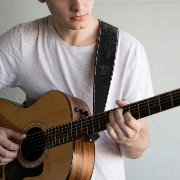 You've Filled Our Home With Beautiful Music - Personalized Leather Guitar Strap
