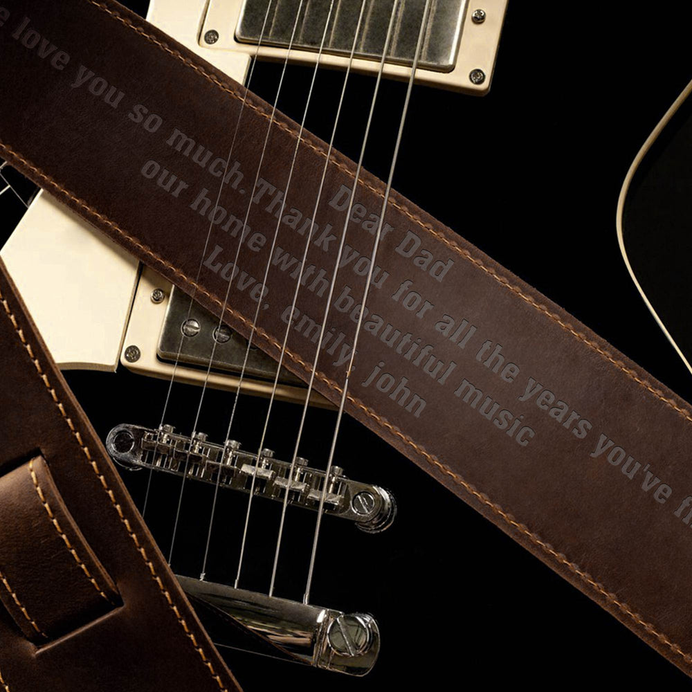 You've Filled Our Home With Beautiful Music - Personalized Leather Guitar Strap