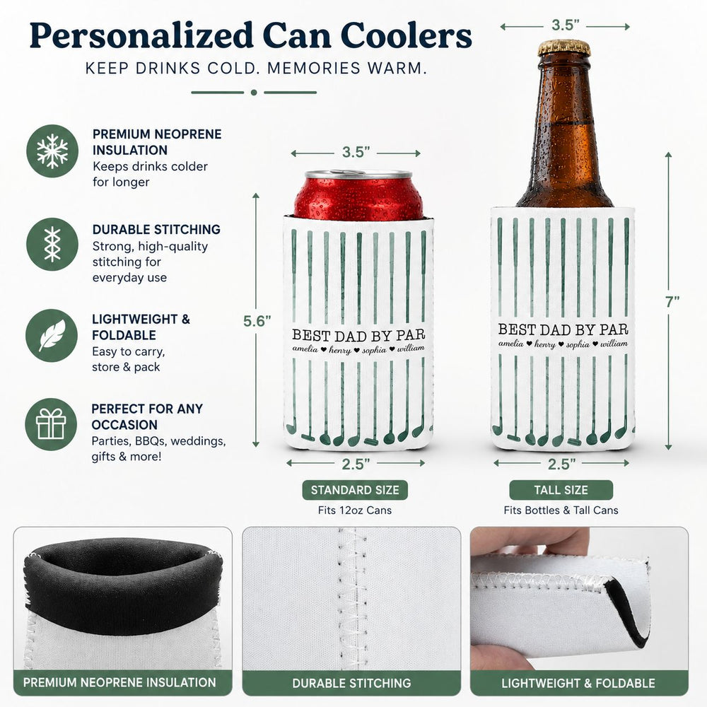 Best Dad By Par Custom Name Golf Dad - Personalized Can Cooler