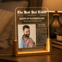 Father's Day Gifts, First Father's Day Custom Photo Gift For Dad, Husband - Personalized Night Light | Heartfelt Keepsake For New Dad