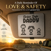 Drive Safe Daddy Doodle - Personalized Car Visor Clip | Meaningful Gift For Dad