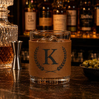 Vintage Monogram Custom Name - Personalized Whiskey Glass