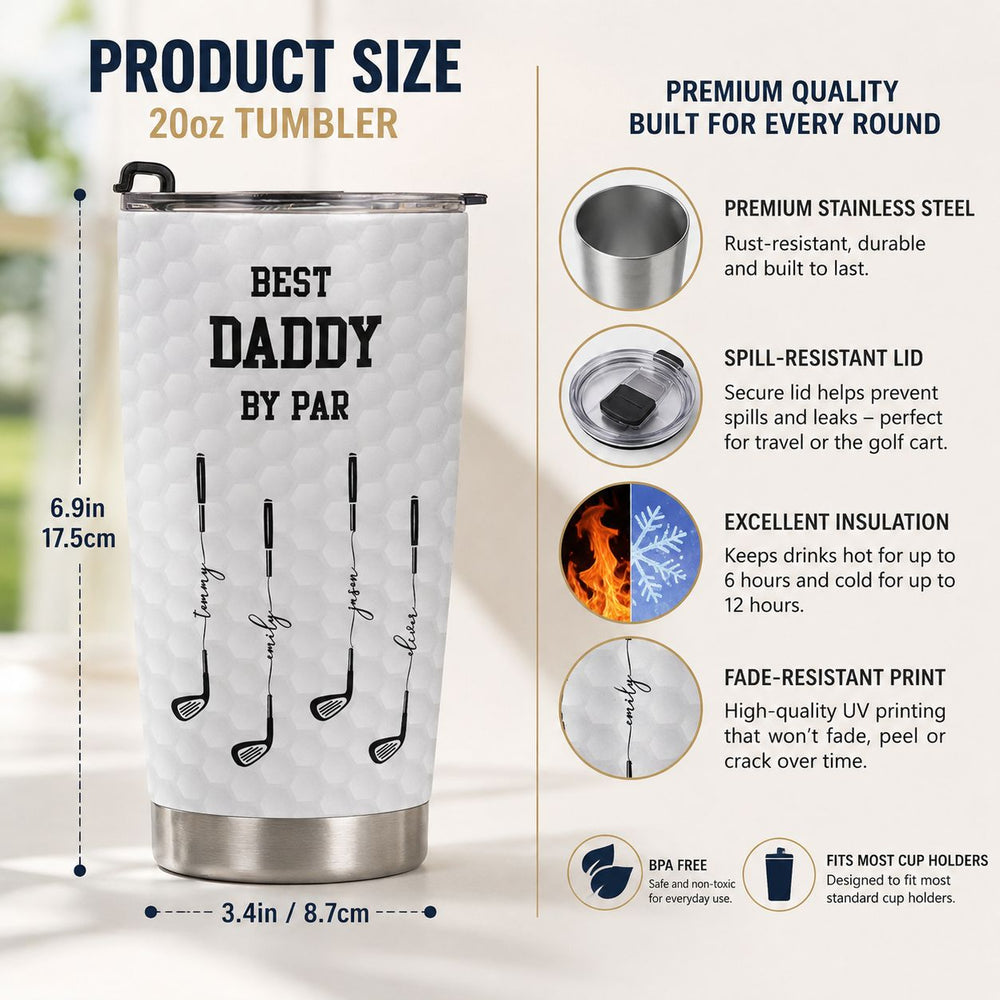 Father's Day Gifts, Best Dad By Par, Best Grandpa By Par | Funny Golf Gift
