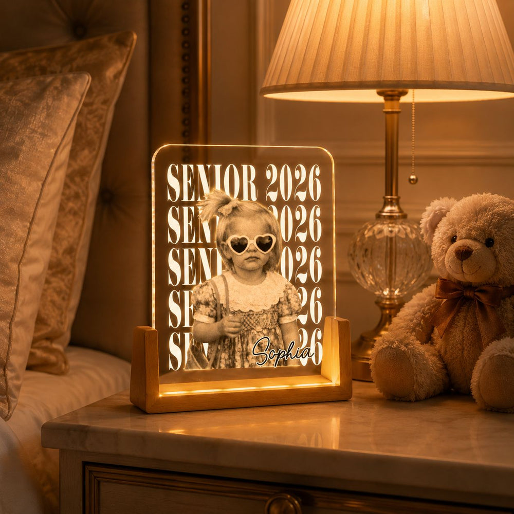 Graduation Senior Vintage Photo - Personalized Night Light | Custom Class Of 2026 LED Memory Lamp