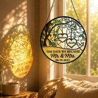 The Date We Became Mr. & Mrs. - Personalized Window Hanging Suncatcher