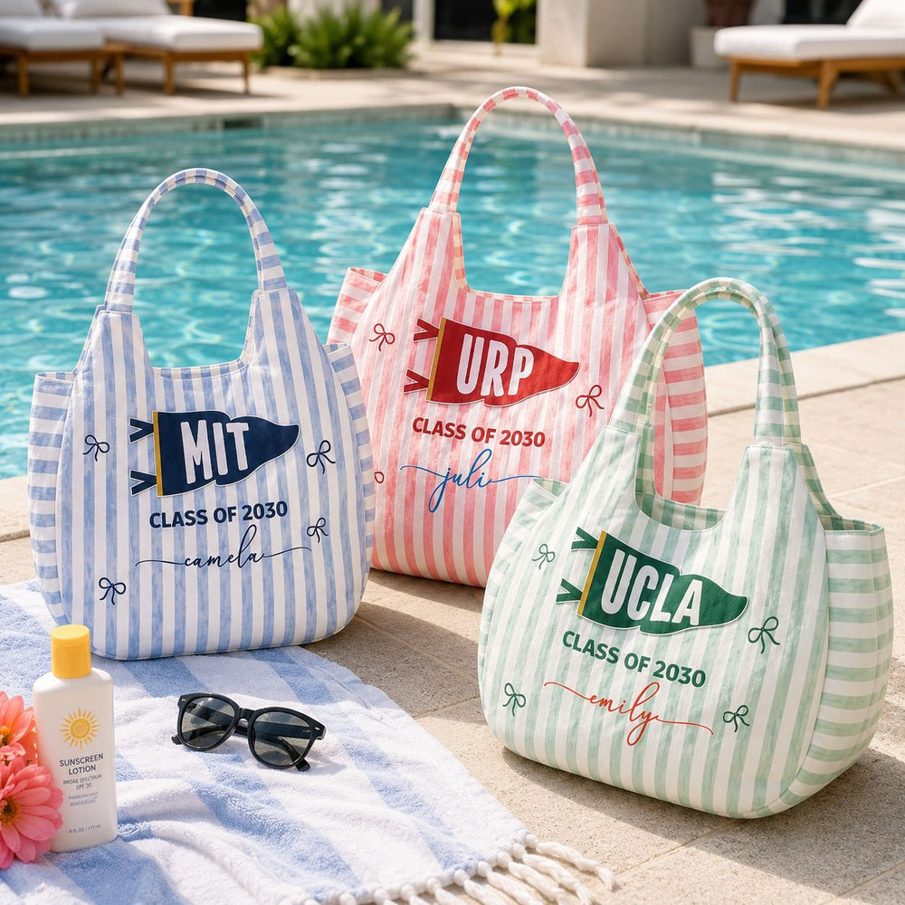Custom School Pennant Flag - Personalized Tote Bag