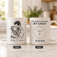 The Moment You Became My Dad Sketch Line Art Father's Day - Personalized Mug | Meaningful Dad Keepsake