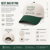 Best Dad By Par Custom Name Golf Dad - Personalized Classic Cap