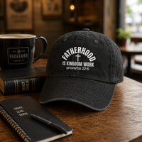 Father's Day Gifts, Fatherhood Is Kingdom Work - Personalized Cap | Inspirational Christian Dad Gift