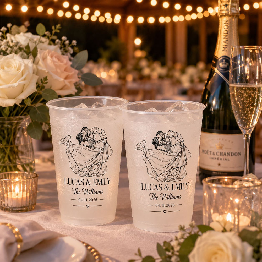 Custom Couples Photo Wedding Favors - Personalized Cups