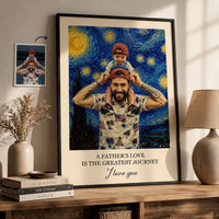 Custom Photo Van Gogh Art Father's Day Gift For Dad, Husband - Personalized Poster | Unique Personalized Wall Decor