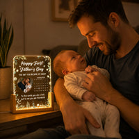 The Day You Became My Daddy - 1st Father's Day Gift - Personalized Night Light | Gift For New Dad