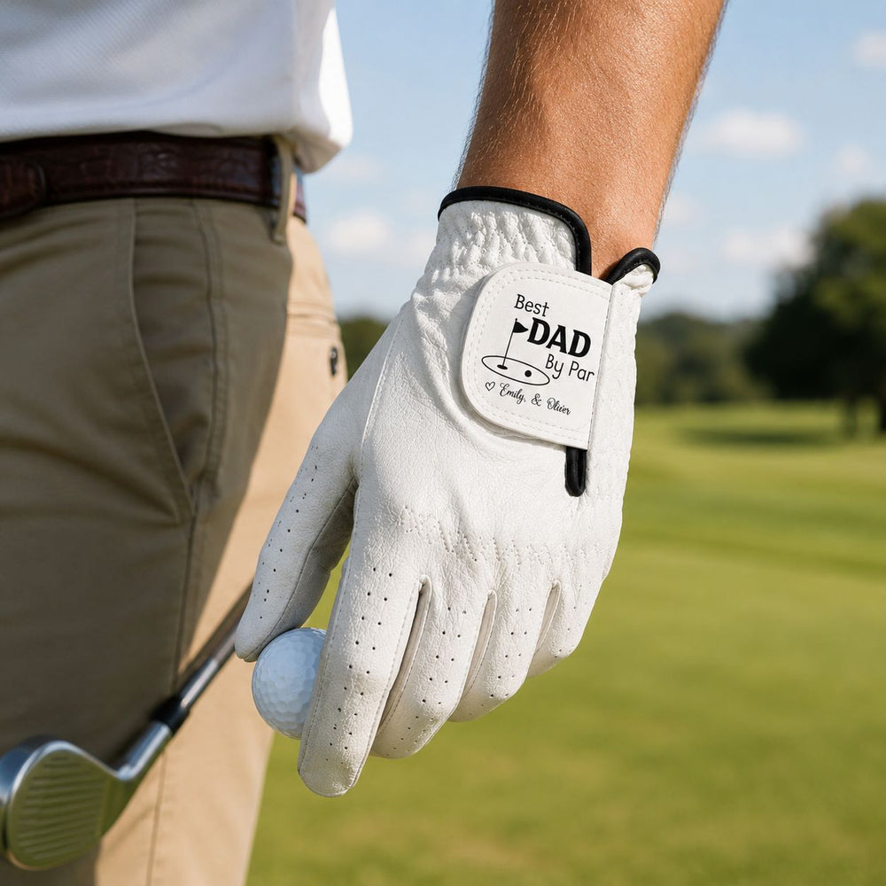 Best Dad By Par Golf Dad - Personalized Golf Glove