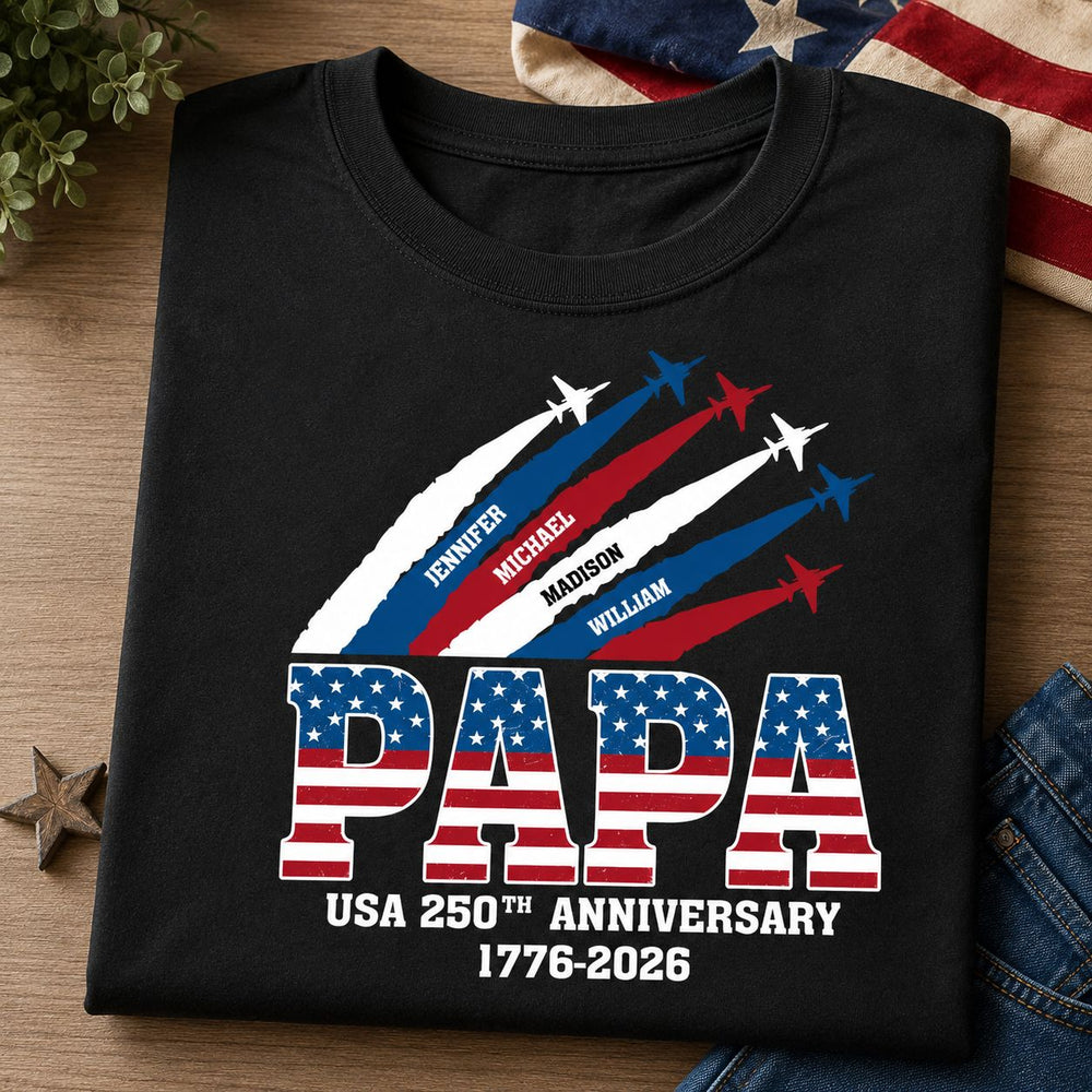 America 250th Anniversary Dad Grandpa - Personalized Shirt