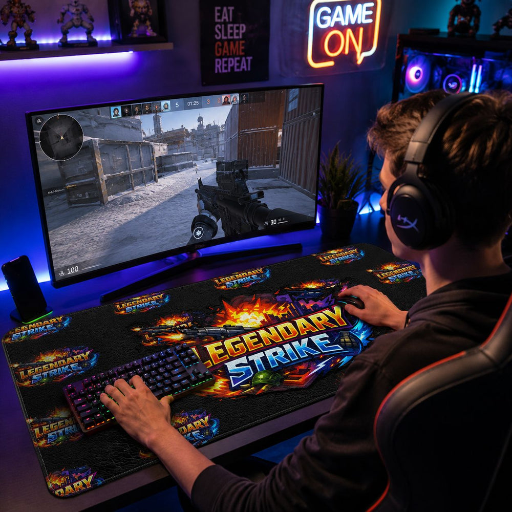 Custom Any Logo, For Him, Her, Gaming Lovers - Personalized Desk Mat | Cool Gamer Setup Gift For Men & Women