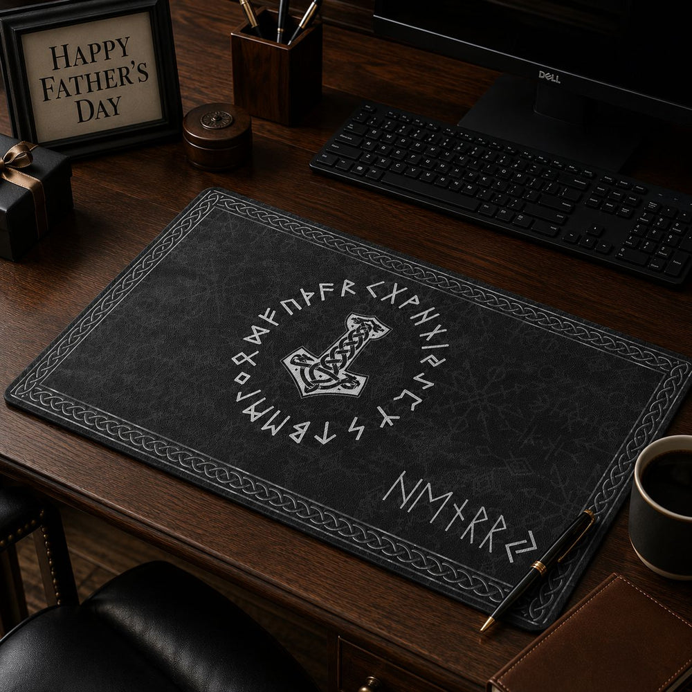 Name In Viking Runes Norse Mythology - Personalized Desk Mat