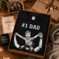 Custom Photo #1 Dad Sketch Line Art - Personalized Shirt