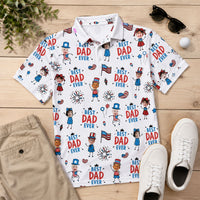 Best Dad Ever USA Flag - Personalized Polo Shirt | Custom American Flag Father’s Day Golf Polo